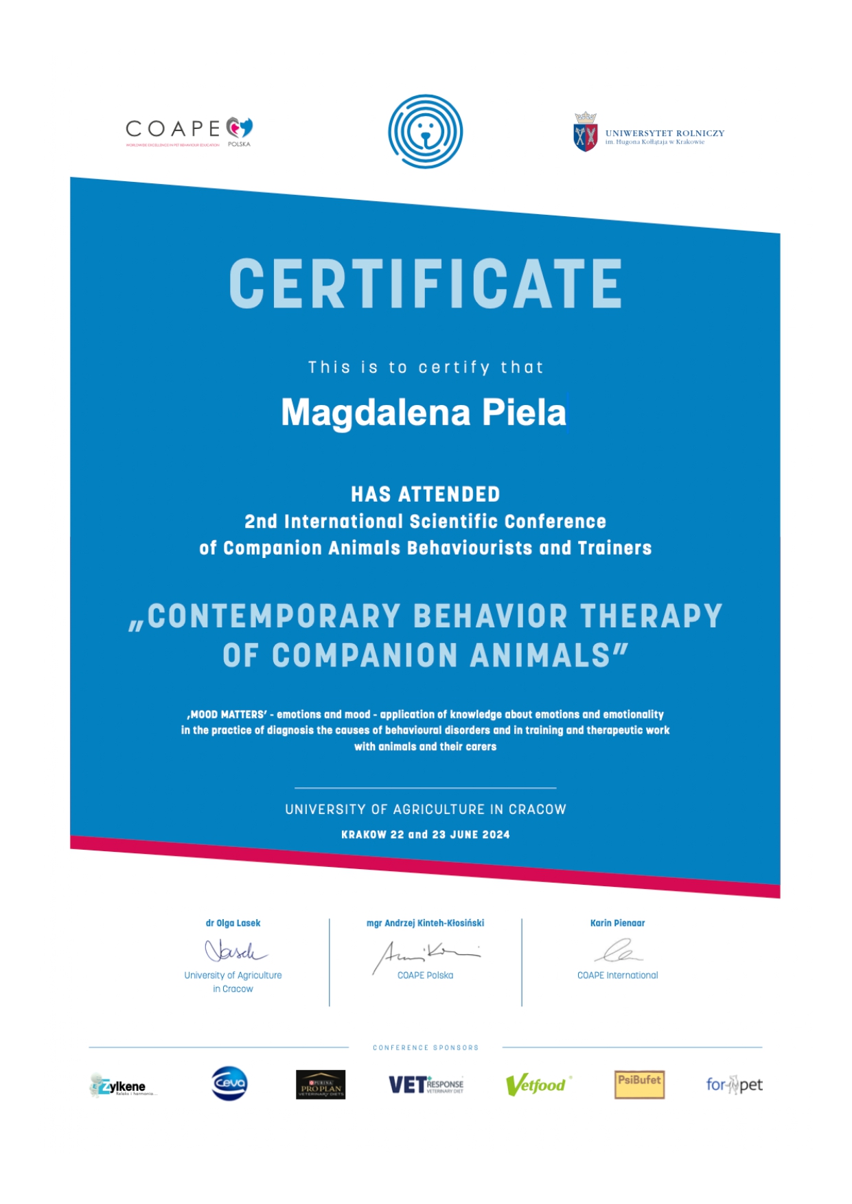 Certificate Conference