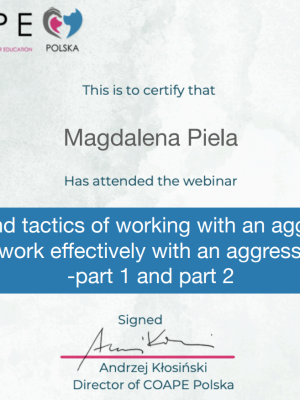 Certificate Think Dog COAPE
