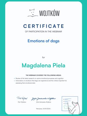 Certyfikat Emotions- Magdalena Piela