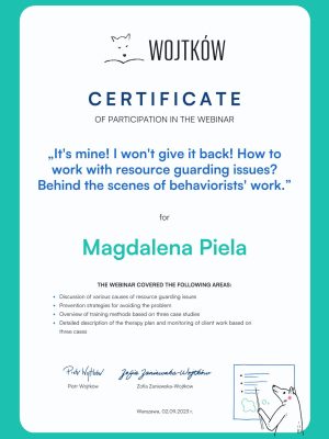 Certyfikat How to work with resource guarding issues Magdalena Piela-1